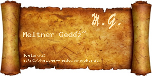Meitner Gedő névjegykártya